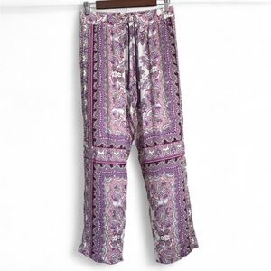 Pj Salvage 100% Rayon Paisley Print Pajama Sleep Pants Purple & Pink Size Small